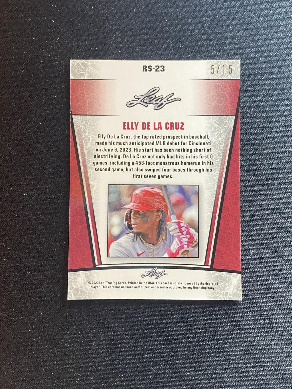 Elly De La Cruz 2023 Leaf Metal Rookie Purple #/15 RC