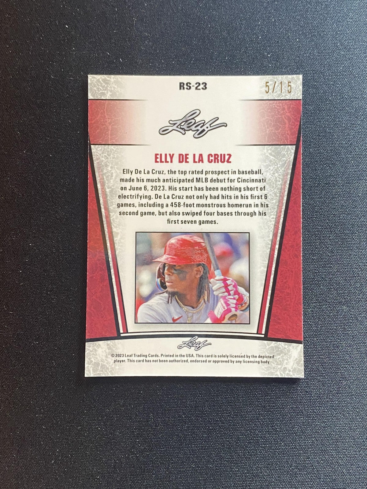 Elly De La Cruz 2023 Leaf Metal Rookie Purple #/15 RC