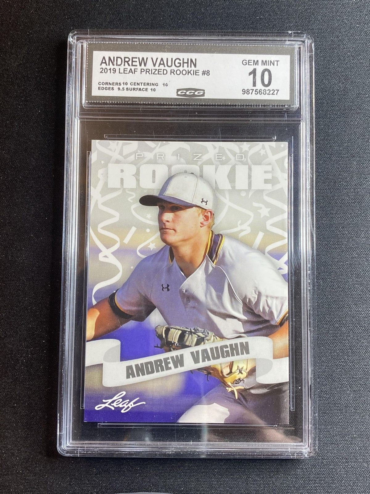 Andrew Vaughn 2019 Leaf Prized Rookie 8 CCG 10 RC