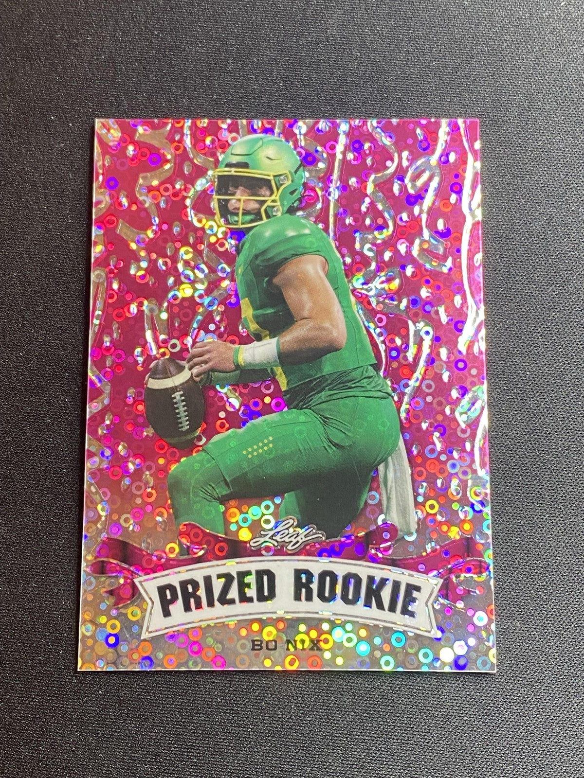 Bo Nix 2023 Leaf Prized Metal Rookie PR06 Pink /10 RC