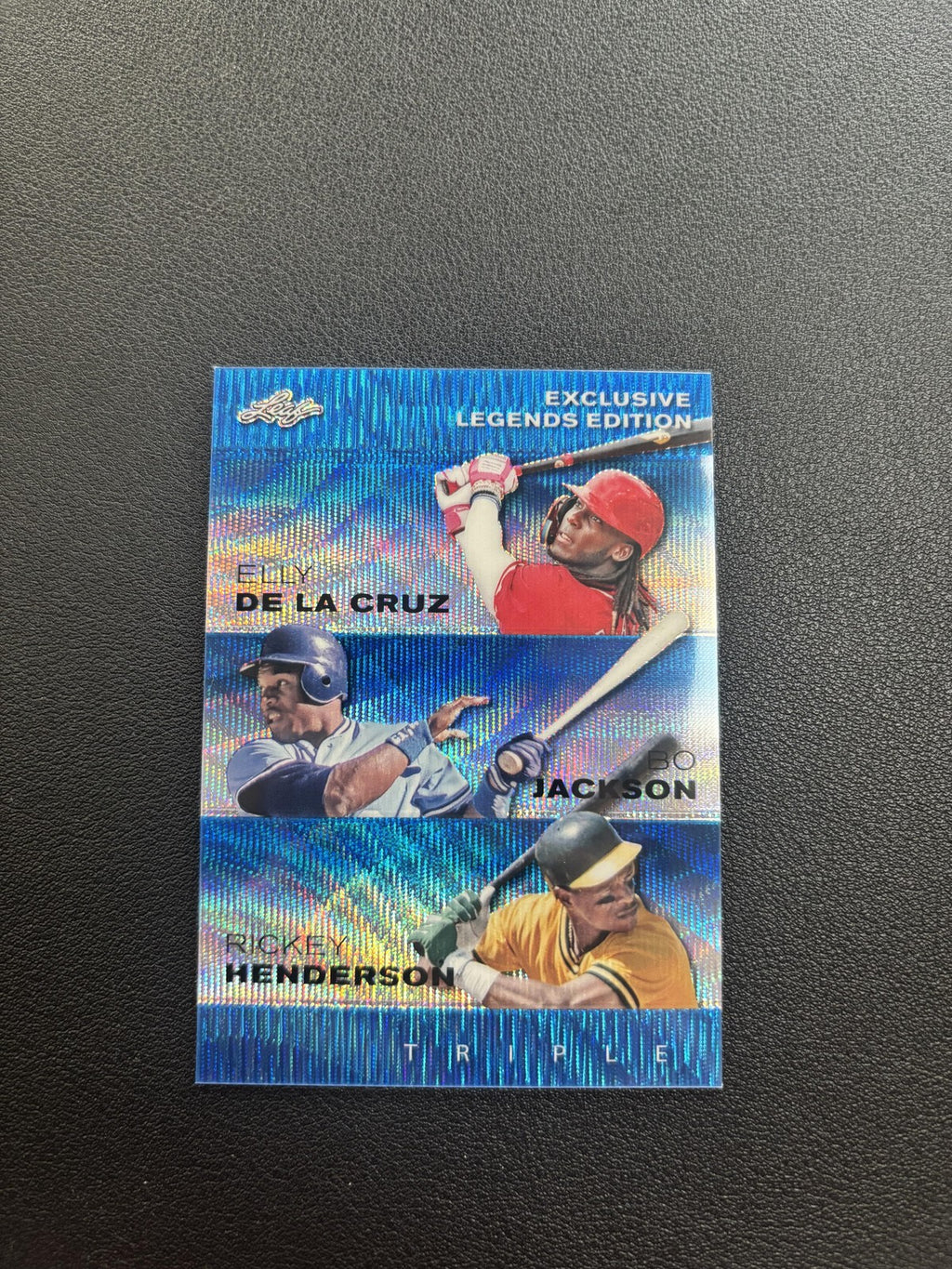 De La Cruz / Jackson/ Henderson 2024 Leaf Legends Trio Metal Blue /20