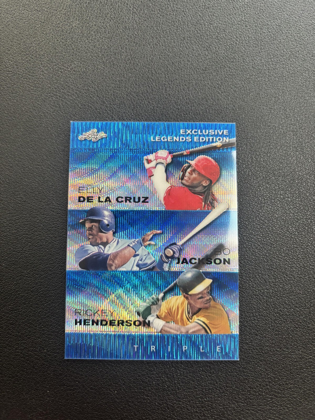 De La Cruz / Jackson/ Henderson 2024 Leaf Legends Trio Metal Blue /20