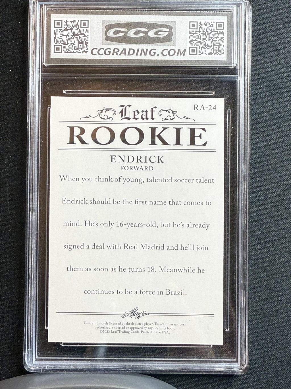 Endrick 2023 Leaf Rookie Achievements CCG 10 RC
