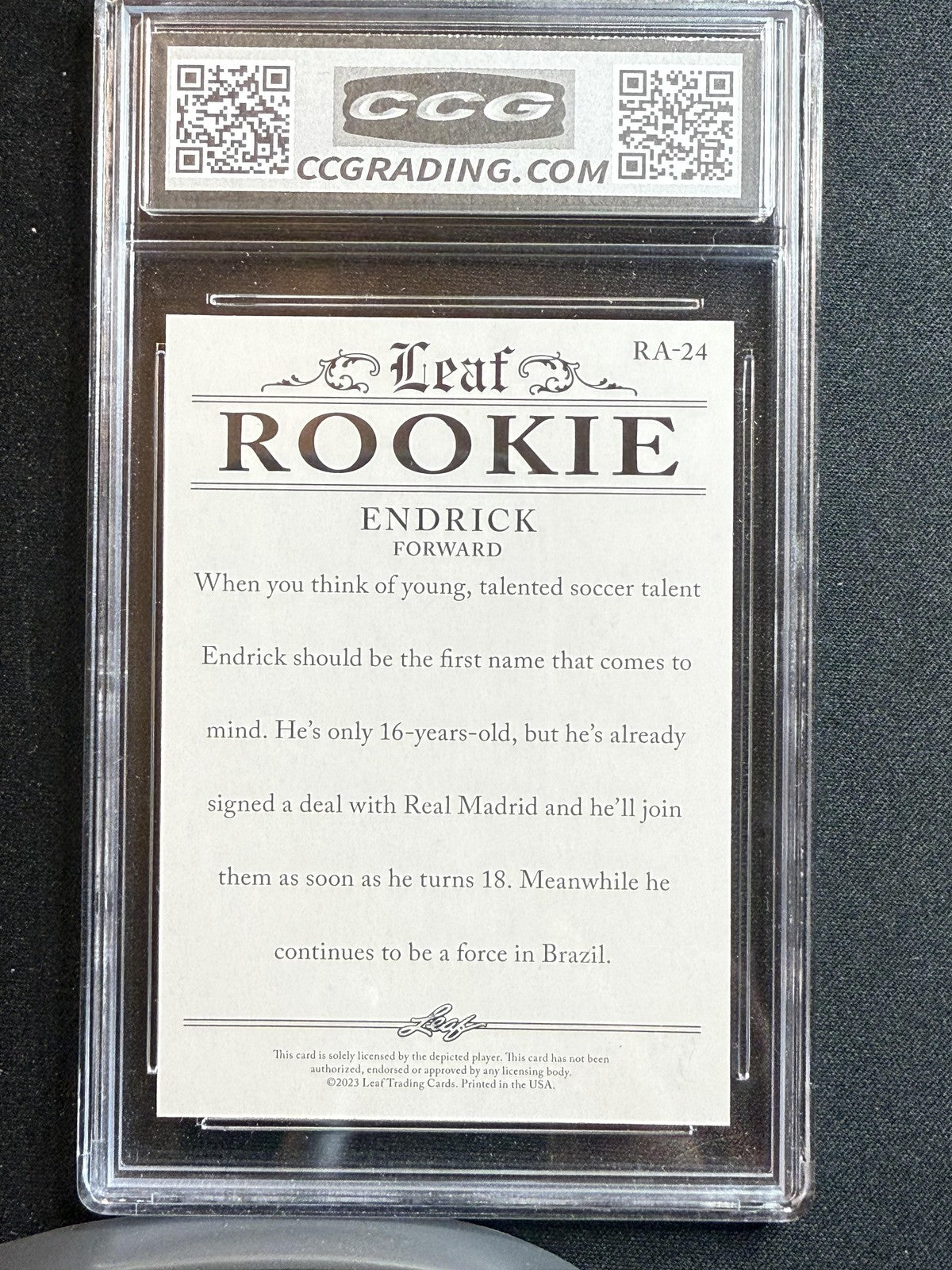 Endrick 2023 Leaf Rookie Achievements CCG 10 RC