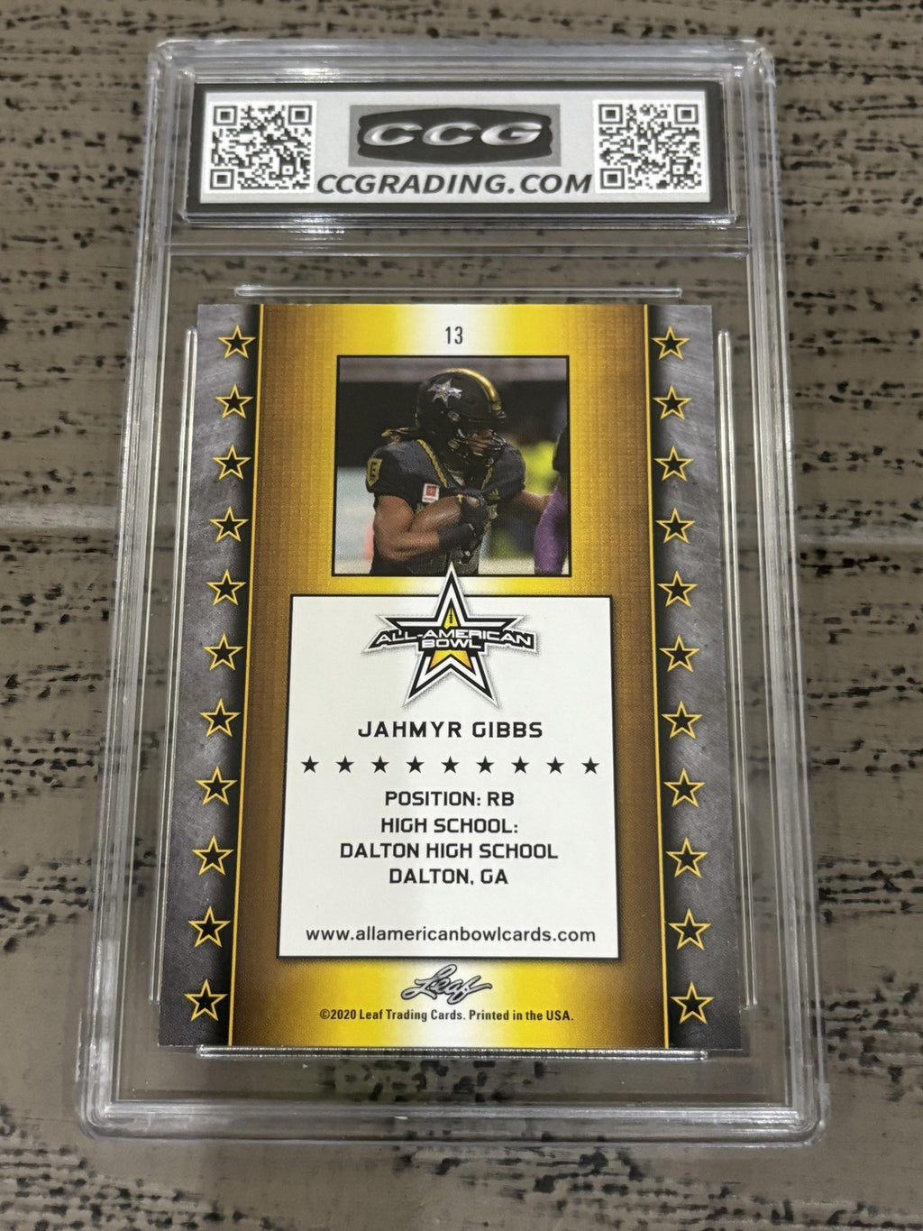 Jahymr Gibbs 2020 Leaf All American CCG 10 RC