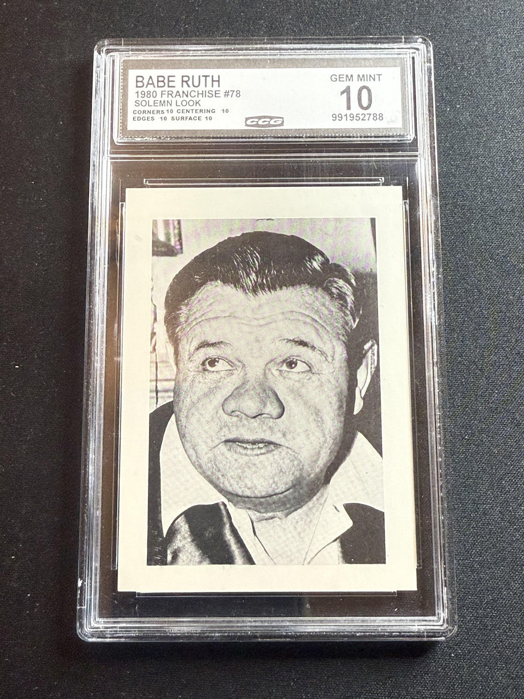 Babe Ruth 1980 Franchise Solemn Look CCG 10 RC