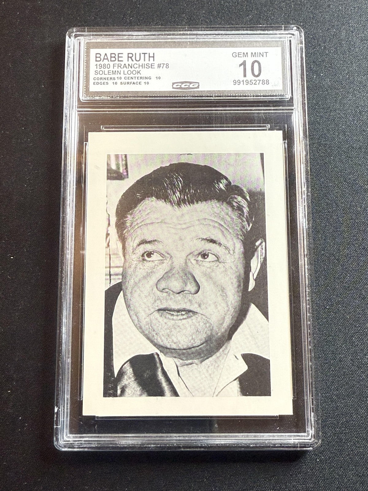 Babe Ruth 1980 Franchise Solemn Look CCG 10 RC
