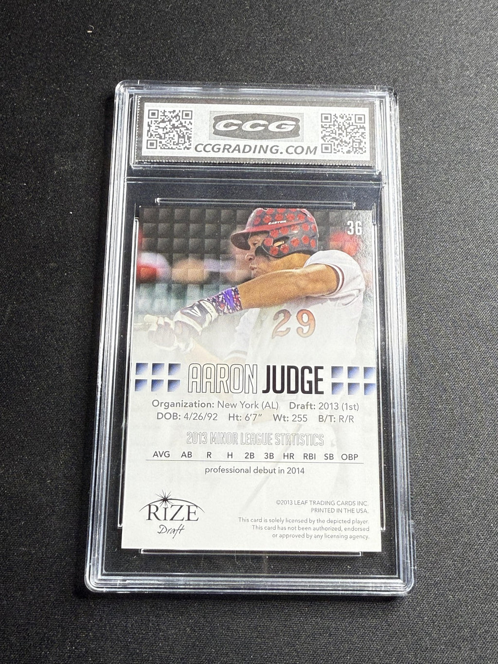 Aaron Judge 2019 Leaf Rize 36 CCG 10