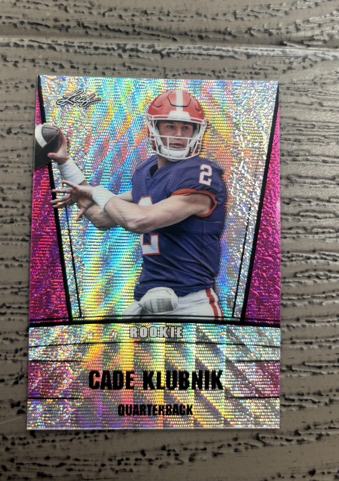 Cade Klubnik 2023 Leaf Metal Rookie Pink /10 RC Clemson