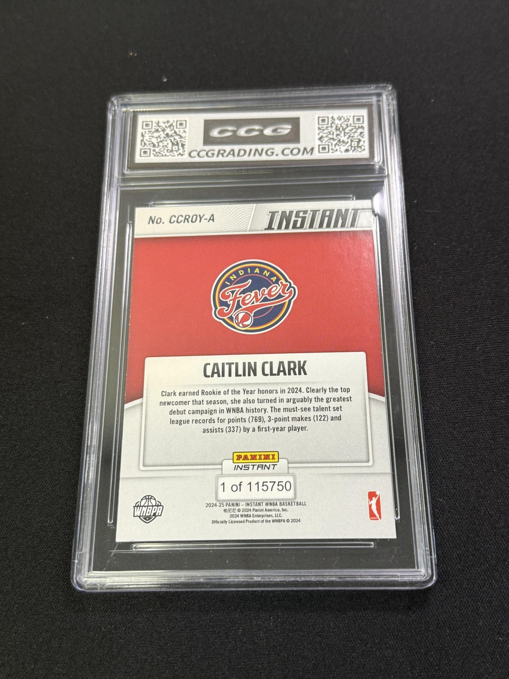 Caitlin Clark 2024 Panini Instant WNBA CCG 10 Rookie