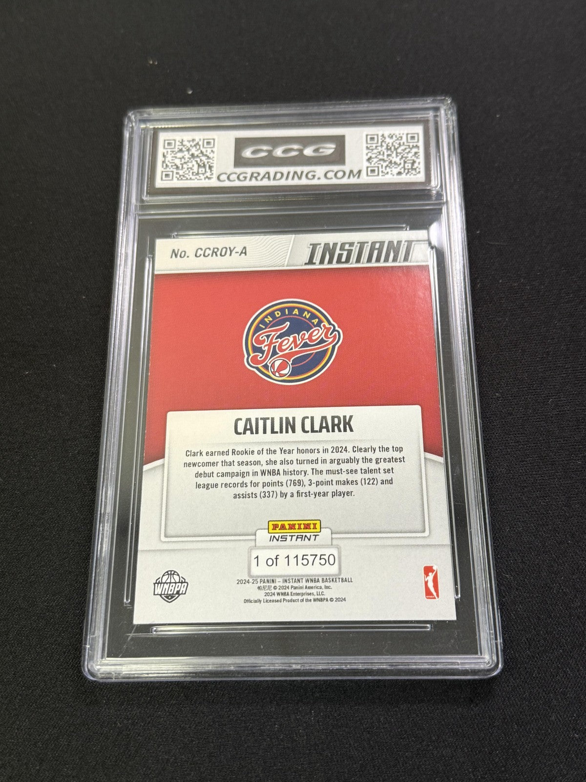 Caitlin Clark 2024 Panini Instant WNBA CCG 10 Rookie