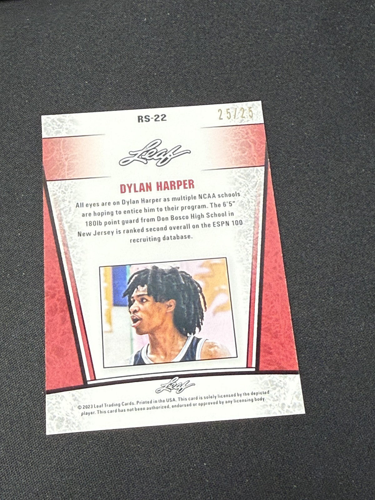 Dylan Harper 2023 Leaf Metal Rookie /25 RC Spurs