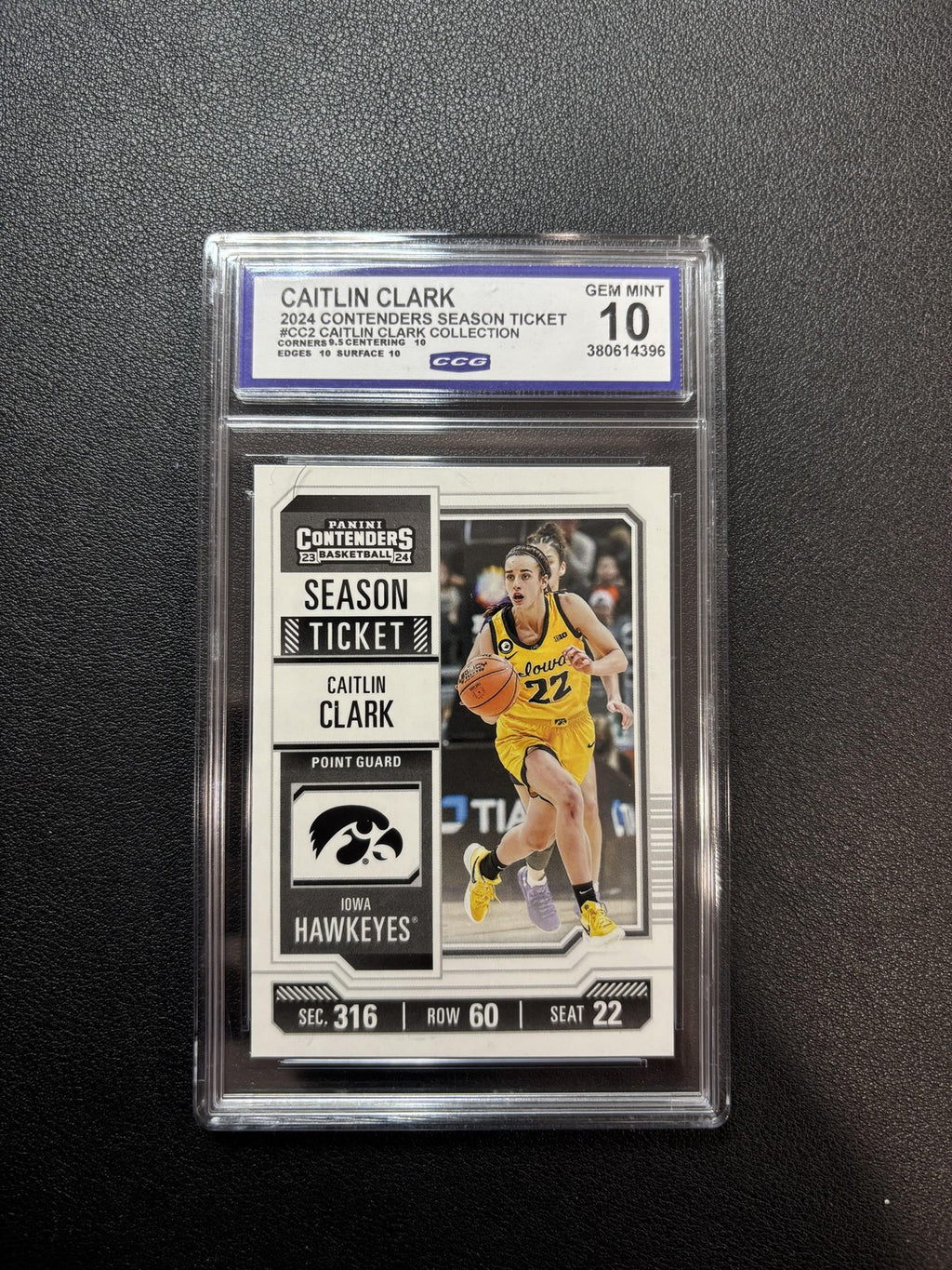 Caitlin Clark 2024 Contenders Season Ticket CCG 10