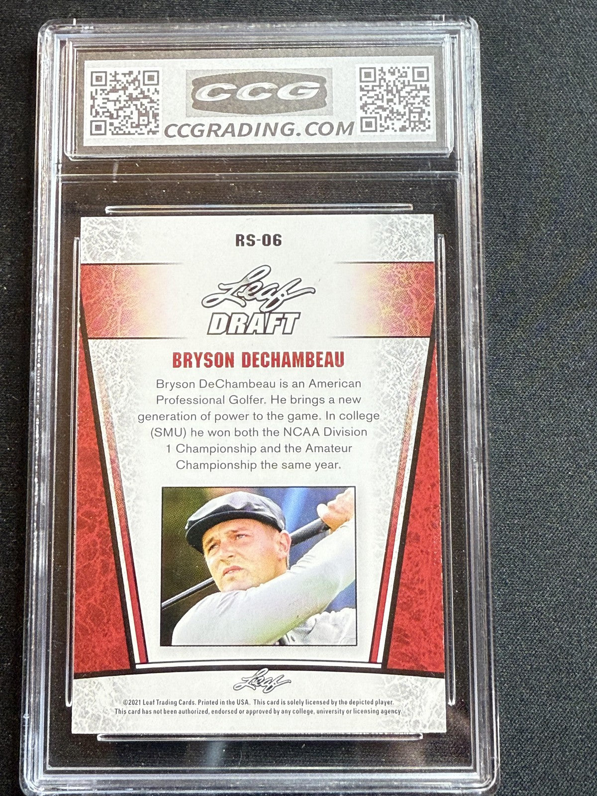 Bryson Dechambeau 2021 Leaf Draft CCG 10 RC