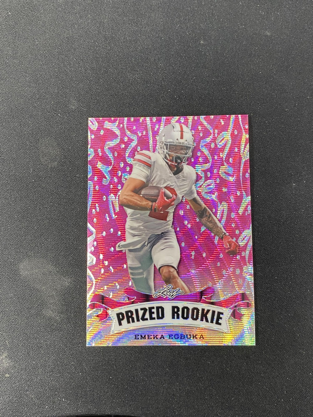 Emeka Egbuka 2023 Leaf Metal Prized Rookie Pink Wave /10 RC Buccaneers