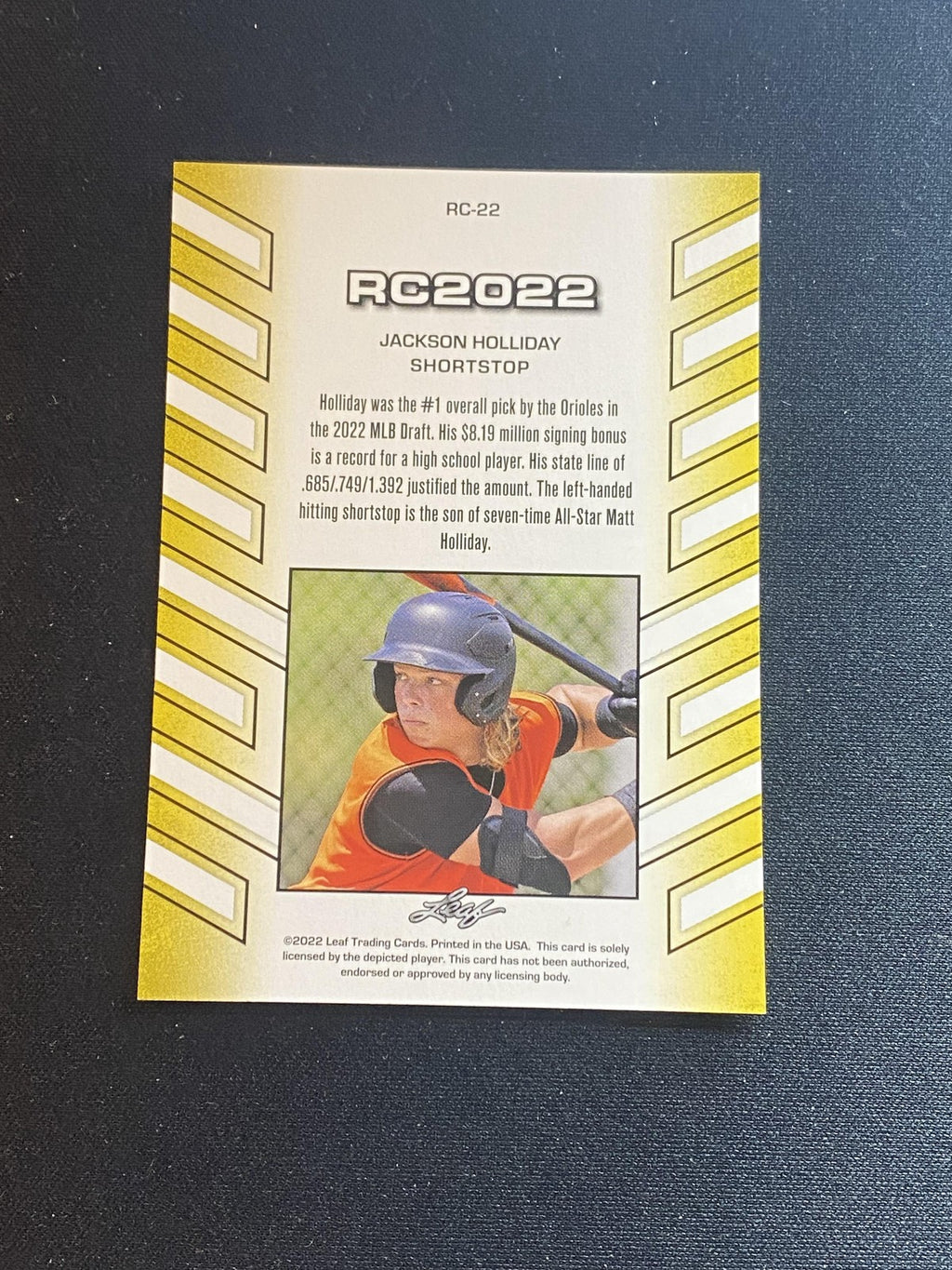 Jackson Holliday 2022 Leaf RC2022 RC22 RC 10 Count Lot