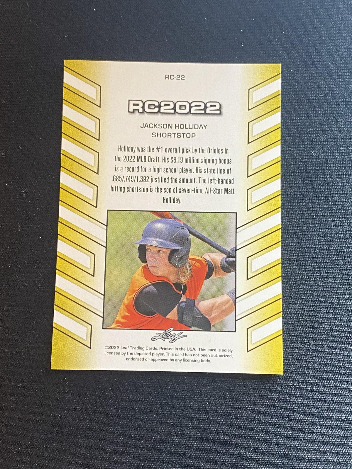 Jackson Holliday 2022 Leaf RC2022 RC22 RC 10 Count Lot
