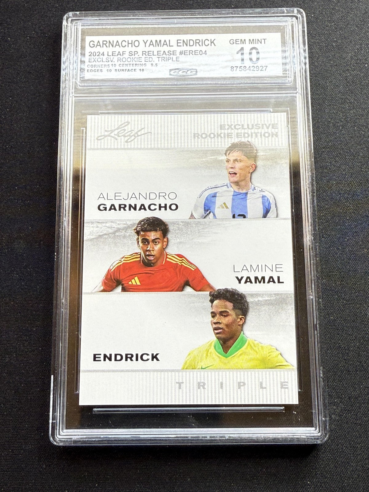 Garnacho / Yamal / Endrick 2024 Leaf Triple Legends CCG 10 RC