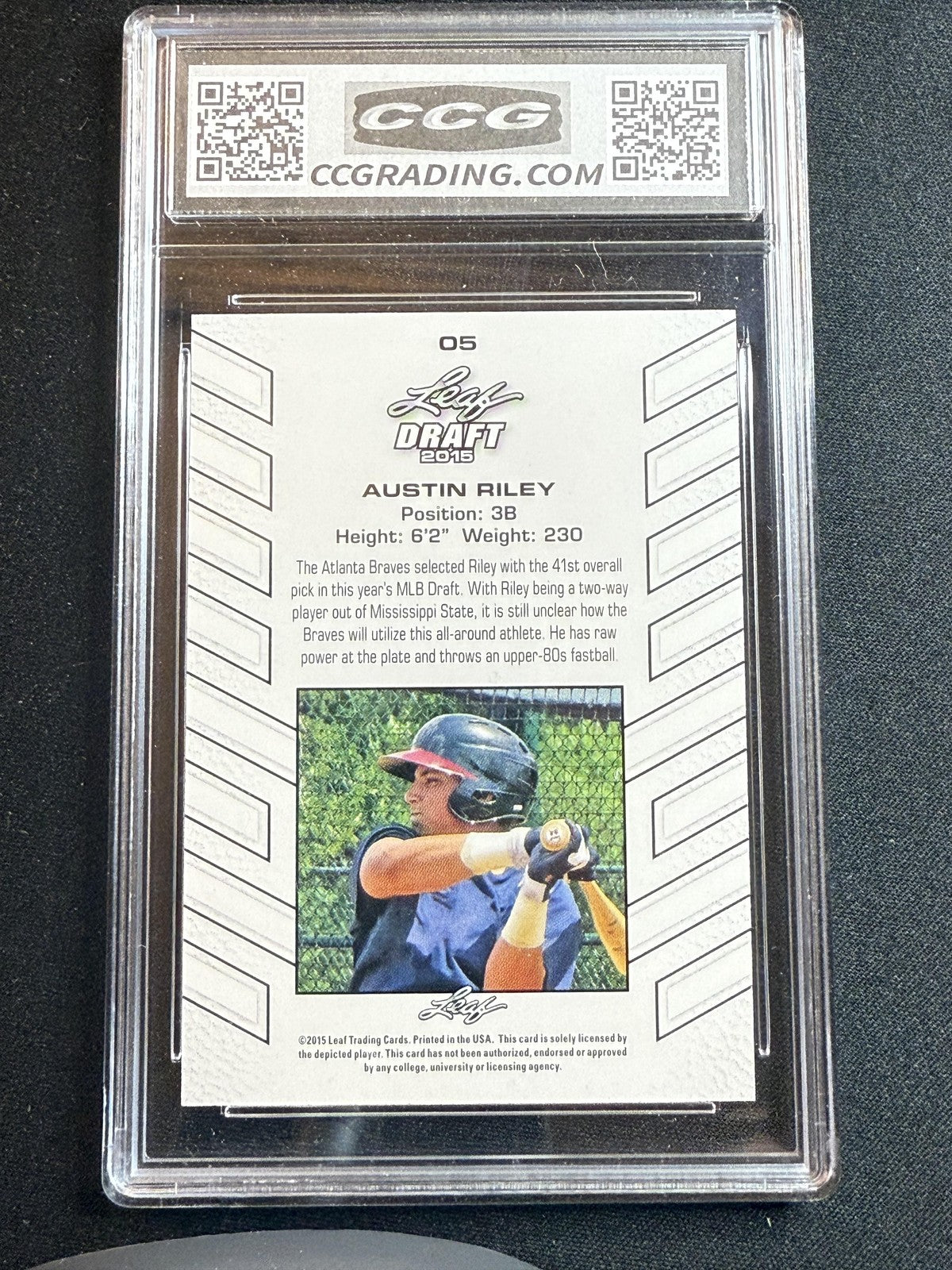 Austin Riled 2015 Leaf Draft Gold CCG 10 RC