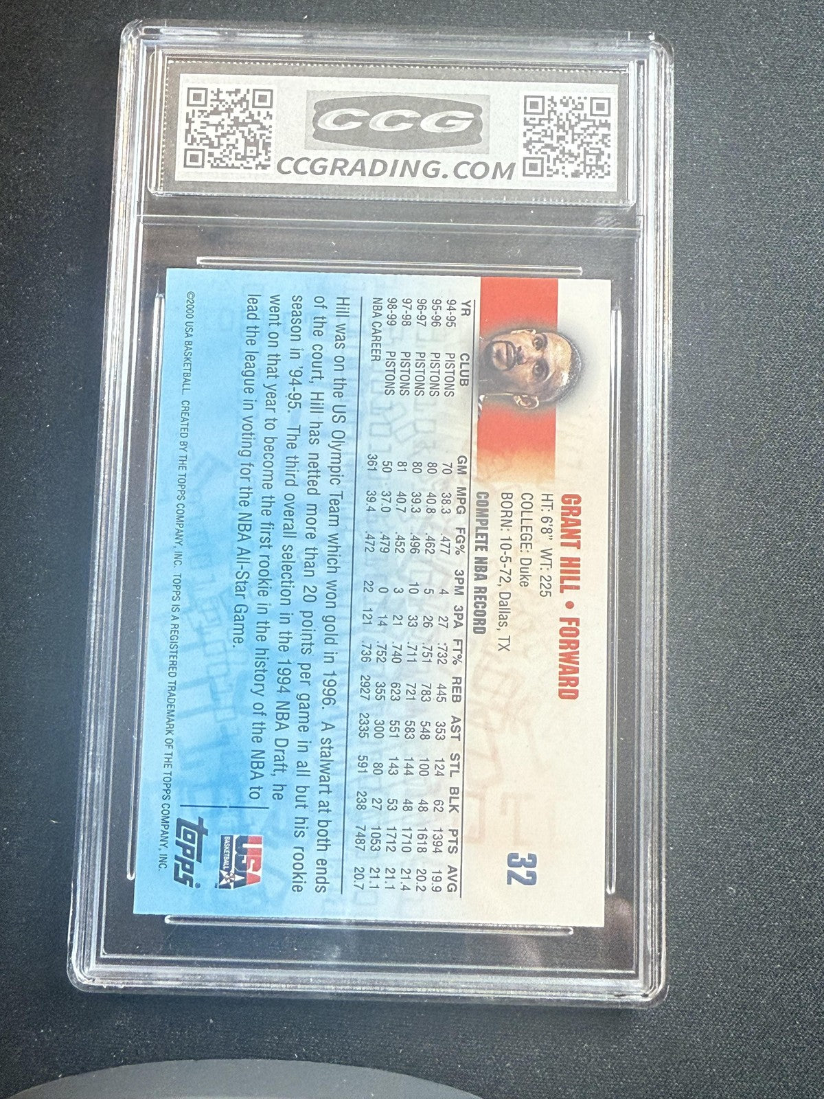 Grant Hill 2000 Topps Team USA CCG 10 USA