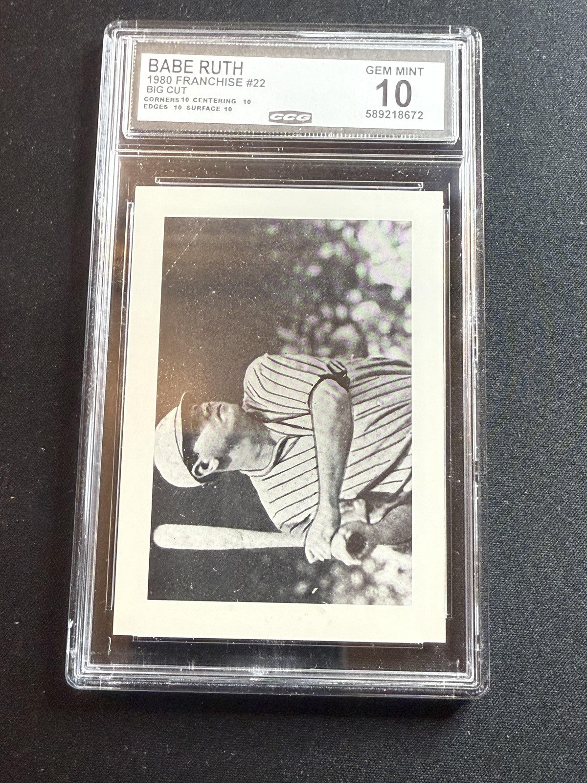 Babe Ruth 1980 Franchise Big Cut CCG 10 RC