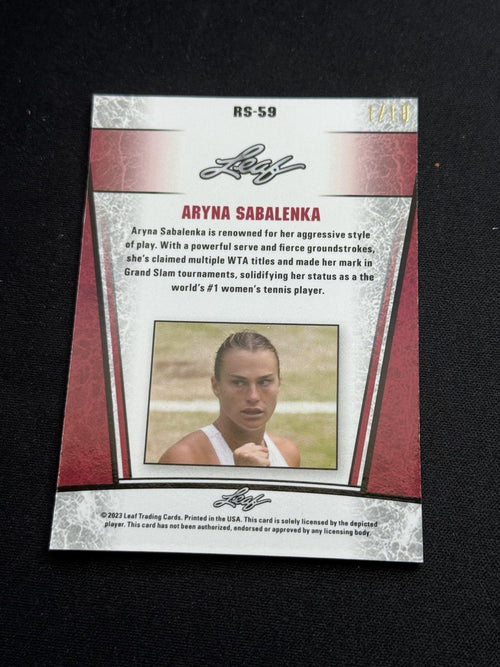 Aryna Sabalenka 2023 Leaf Metal Rookie Pink /10 RC