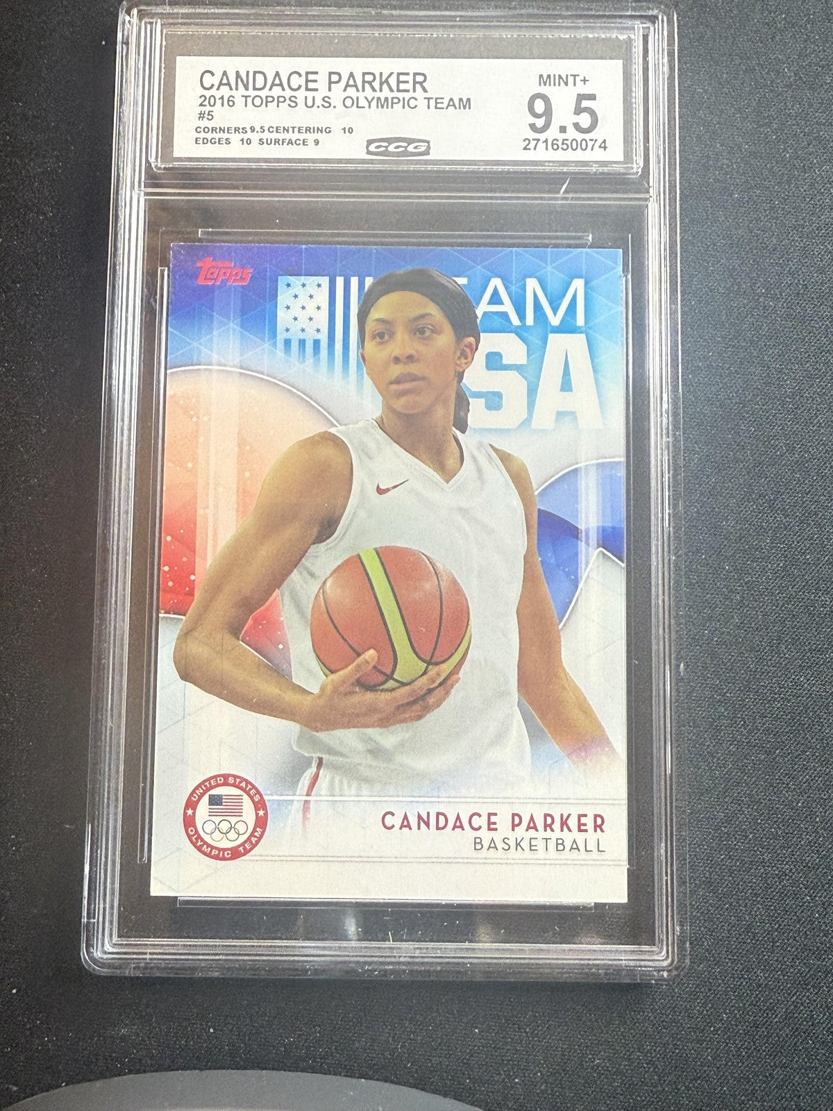 Candace Parker 2016 Topps US Olympic Team CCG 9.5 USA