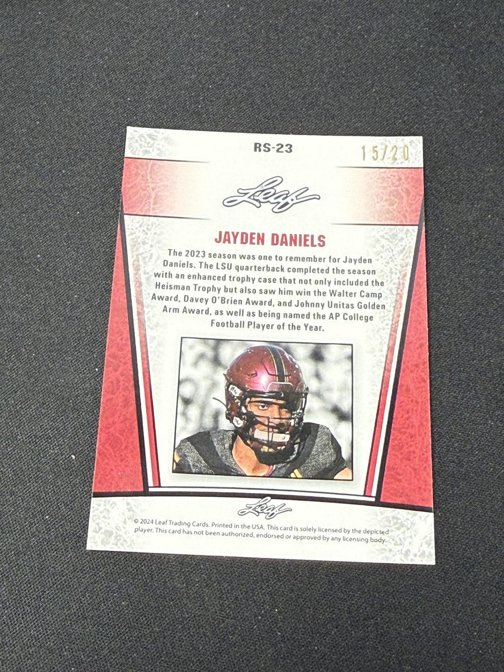 Jayden Daniels 2024 Leaf Metal Rookie Blue /20 RC Commanders
