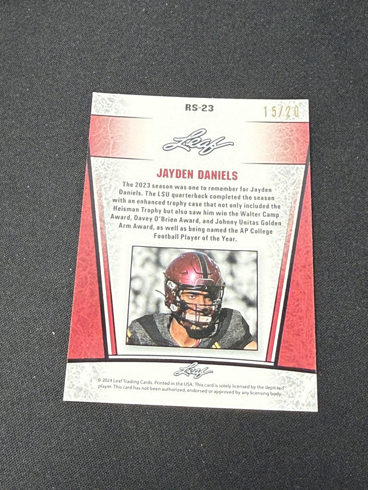 Jayden Daniels 2024 Leaf Metal Rookie Blue /20 RC Commanders