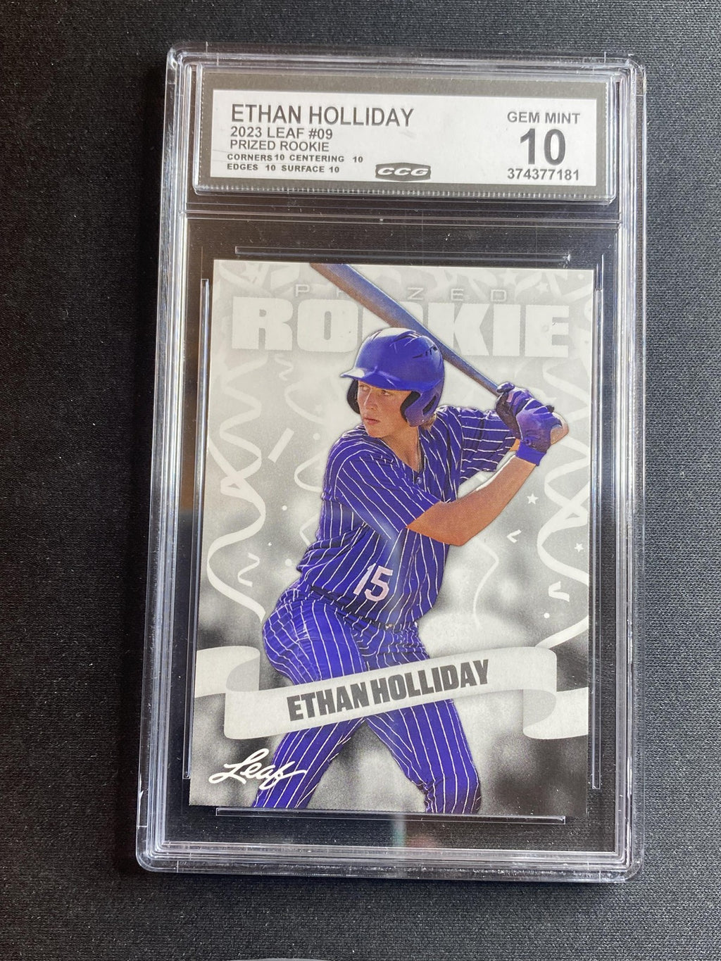 Ethan Holliday 2020 Leaf Prized Rookie 09 CCG 10 RC