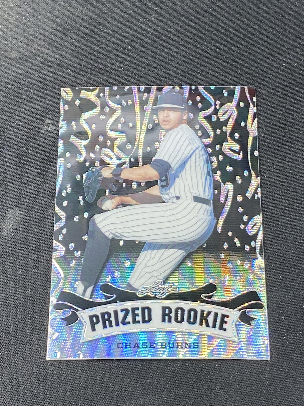 Chase Burns 2024 Leaf Prized Metal Rookie Black /7 RC