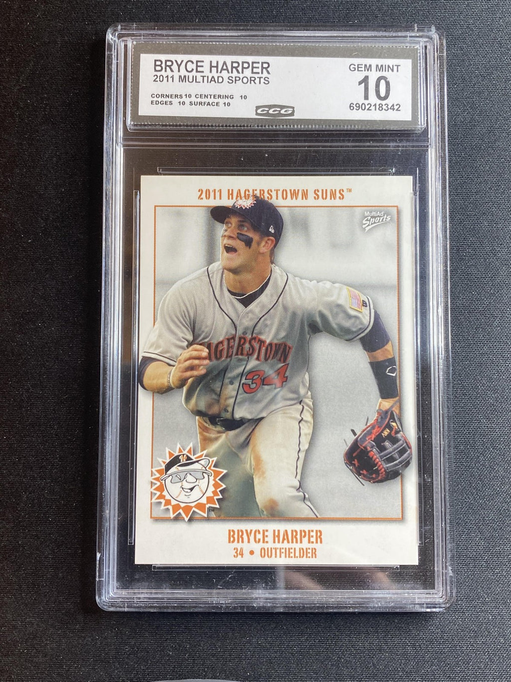 Bryce Harper 2011 MultiAd Sports Hagerstown Suns CCG 10 RC