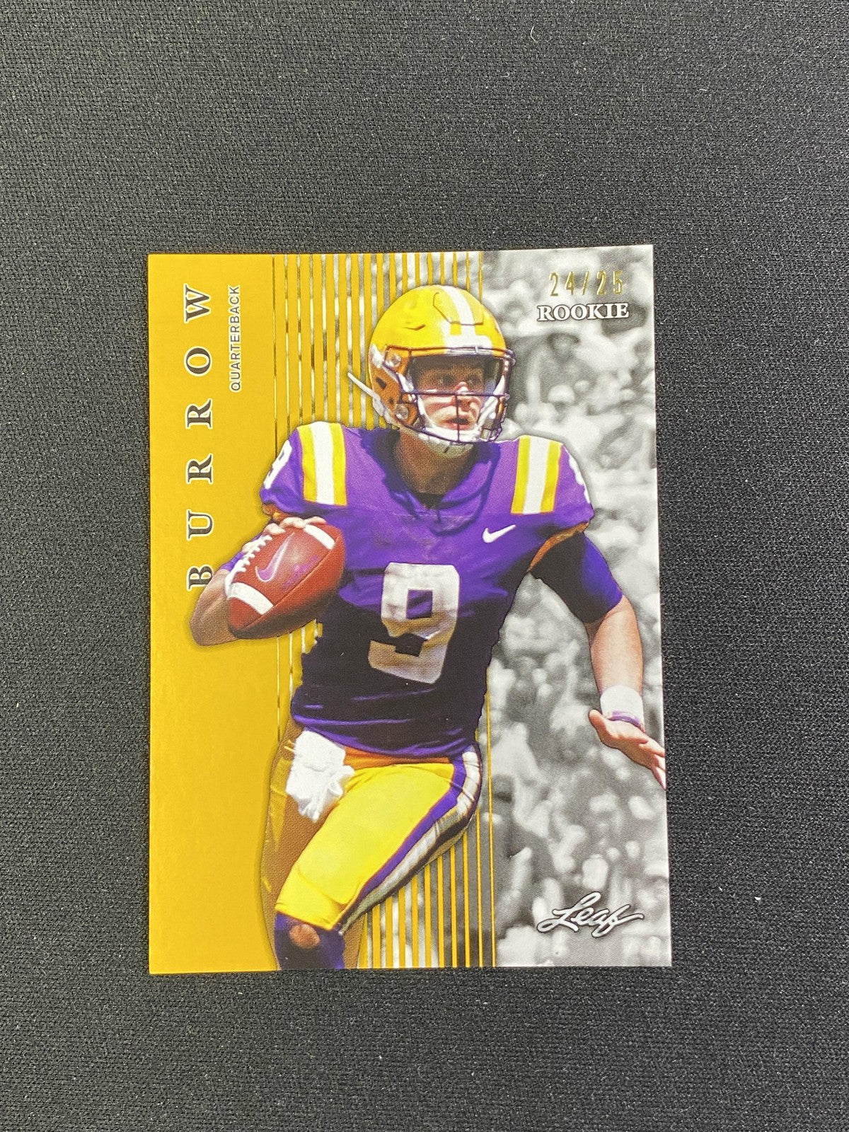 Joe Burrow 2020 Leaf Rookie Gold /25 RC Bengals