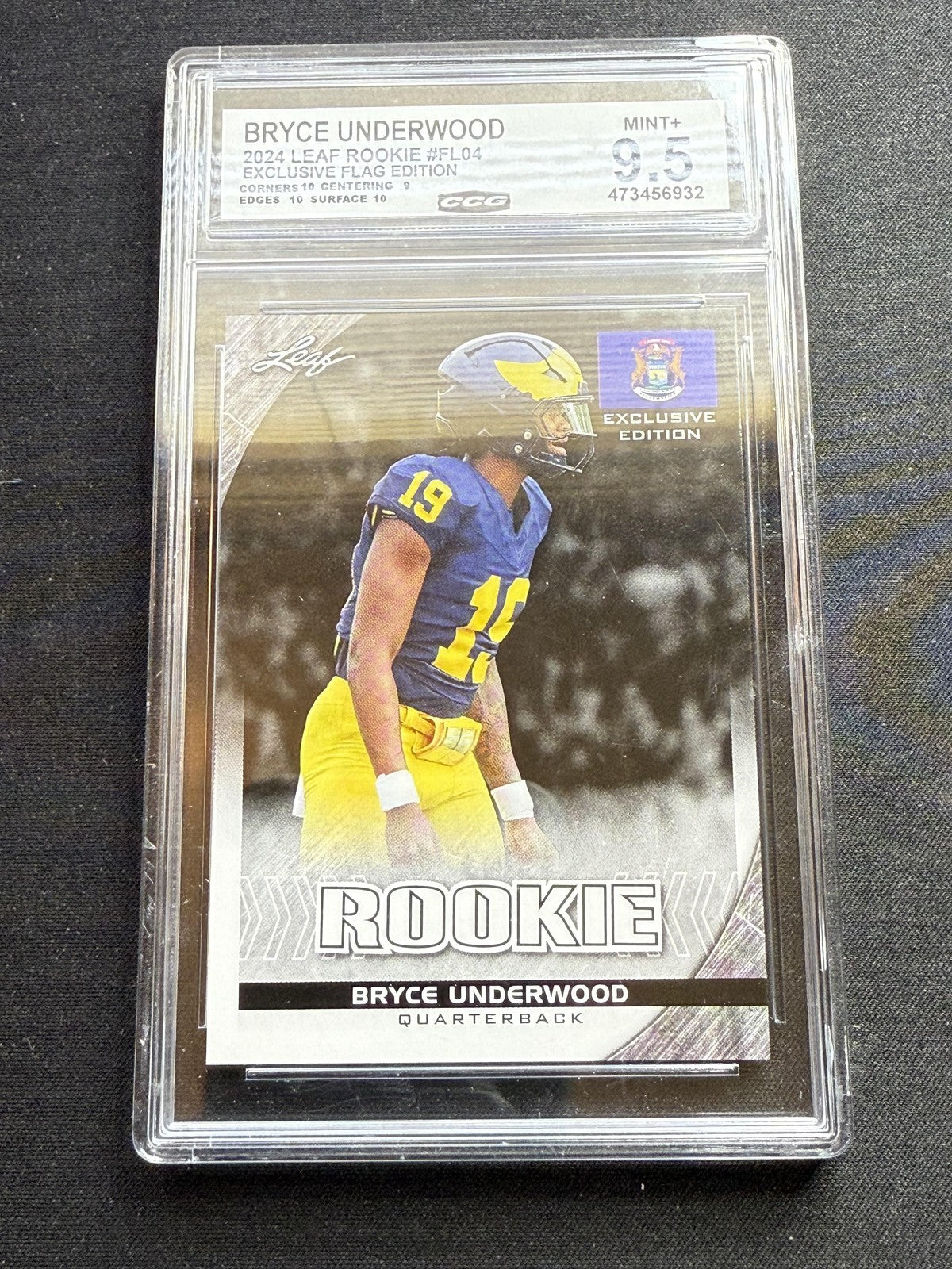 Bryce Underwood 2024 Leaf Rookie Flag CCG 9.5 RC