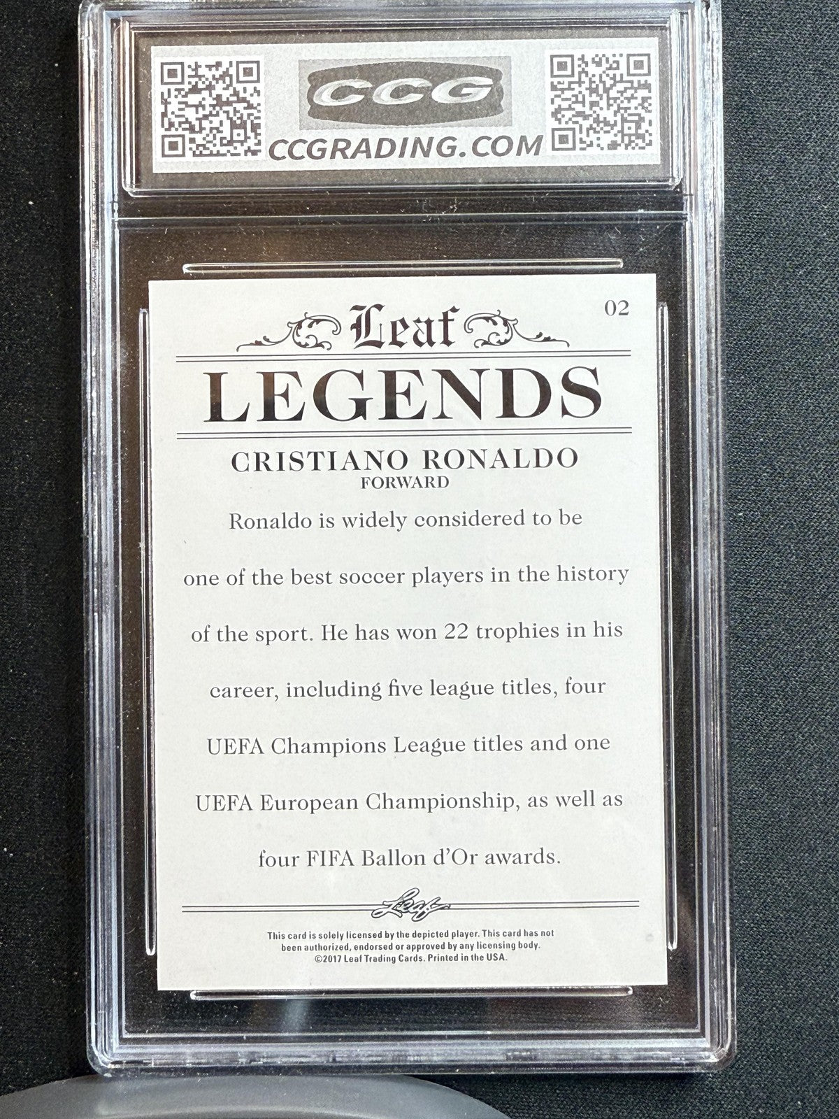 Christiano Ronaldo 2917 Leaf Legends Achievements CCG 10 RC