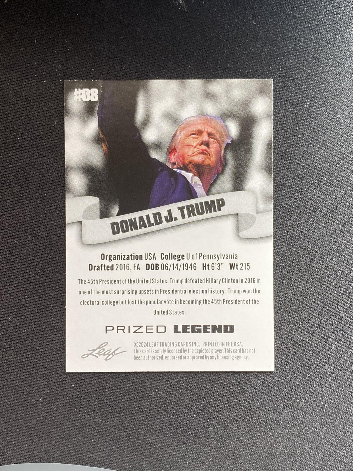 Donald Trump 2024 Leaf Prized Legends 8 RC 10 Count Lot