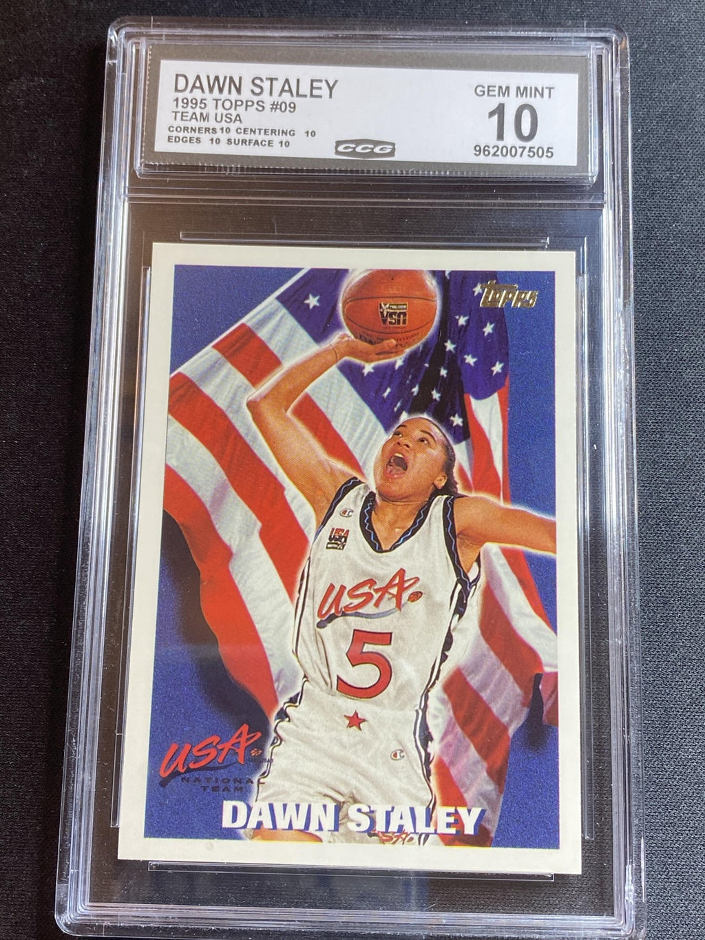 Dawn Staley 1995 Topps Women's National Team 9 CCG 10 RC