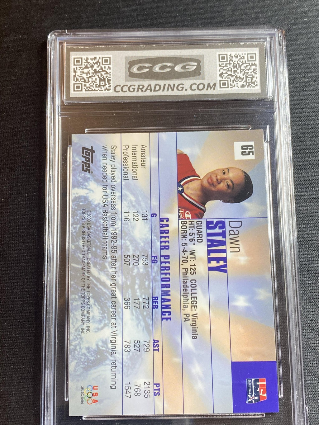 Dawn Staley 2000 Topps 2000 Topps Team USA 65 CCG 10 RC