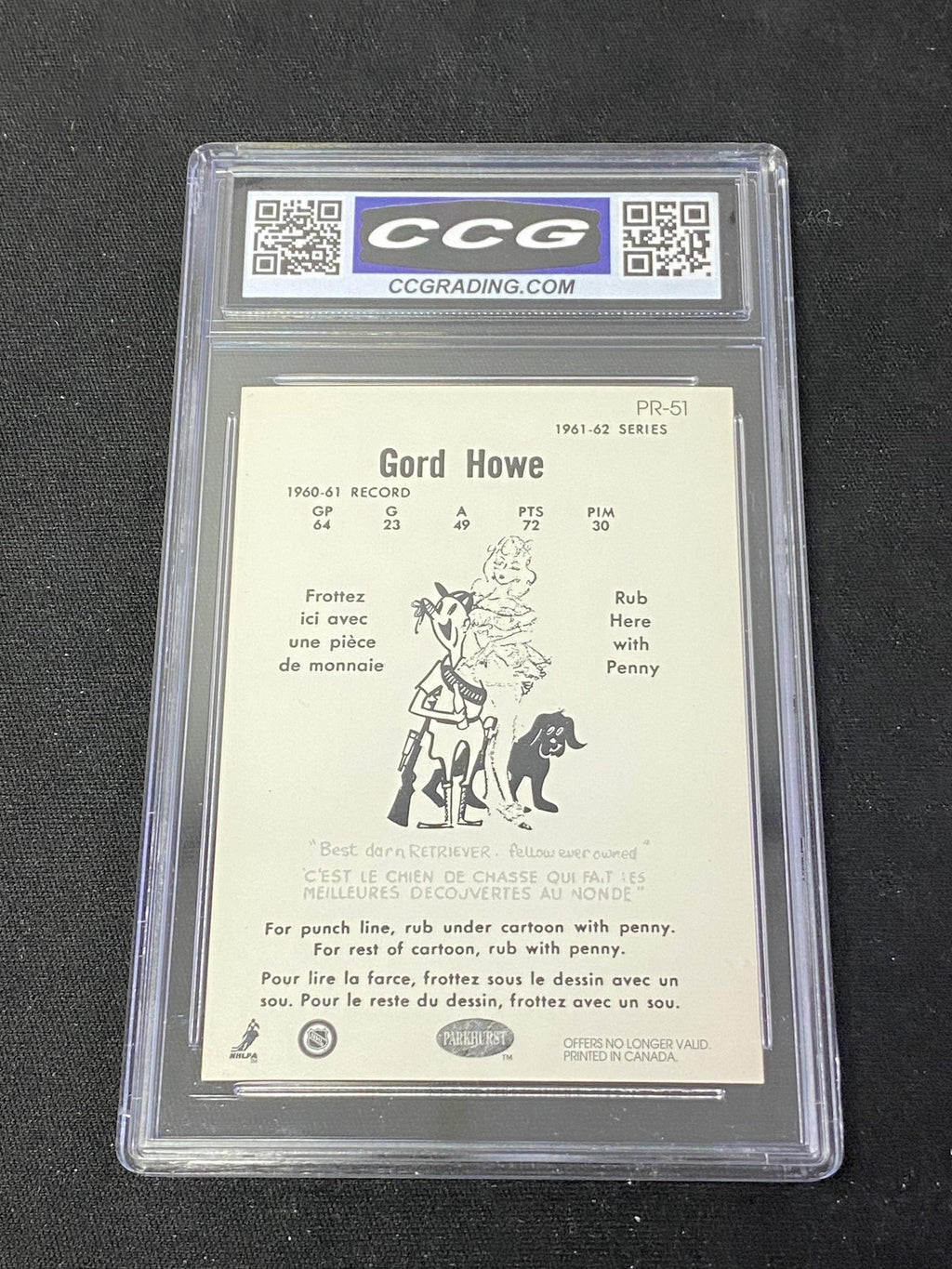 Gordie Howe 1993 Parkhurst Rookie Reprints CCG 10 Red Wings Rookie