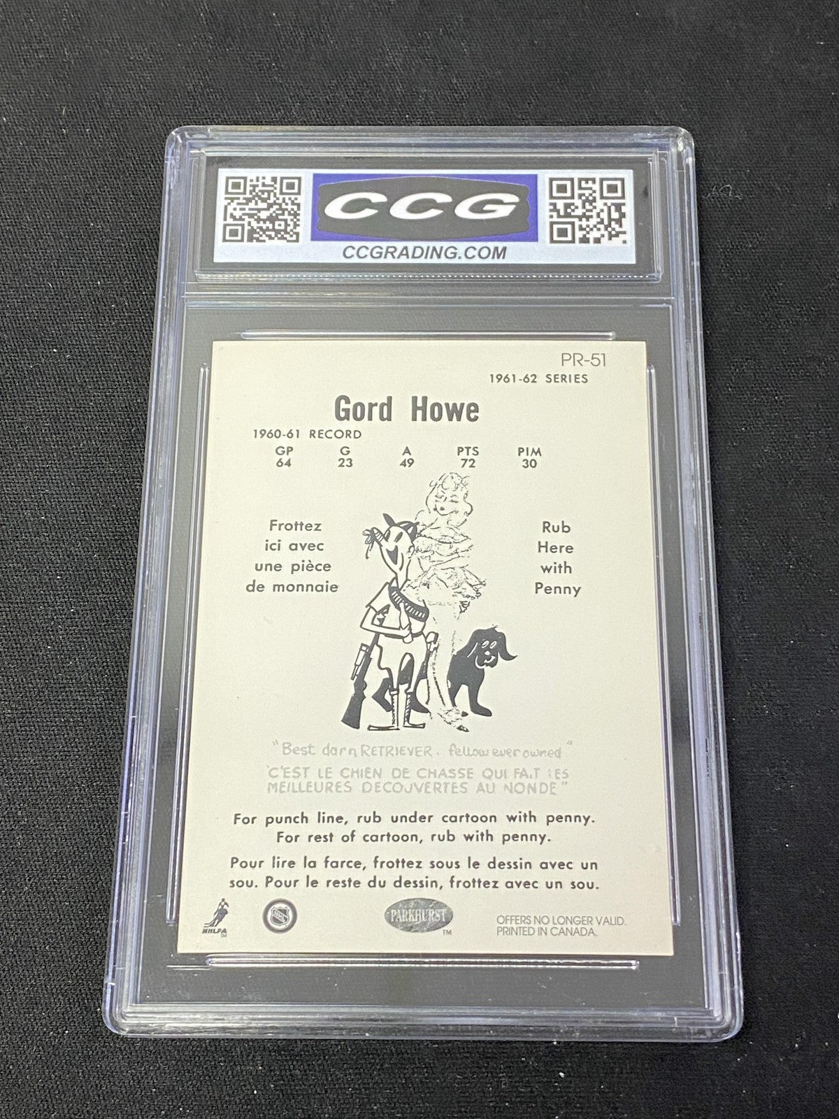 Gordie Howe 1993 Parkhurst Rookie Reprints CCG 10 Red Wings Rookie