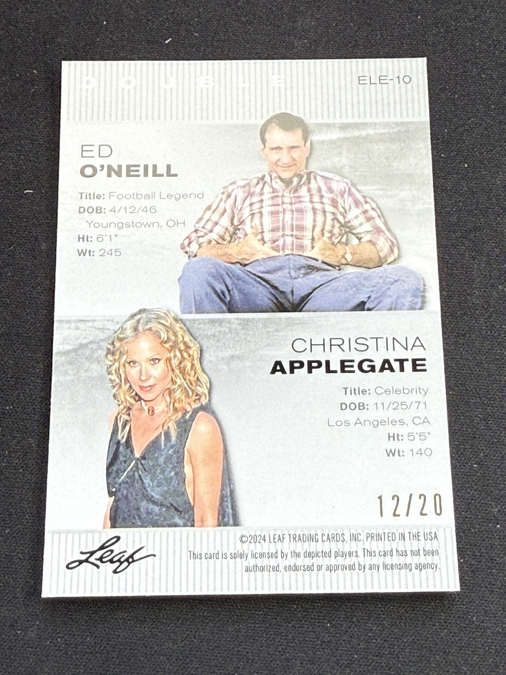 Ed O'Neill / Christina Applegate 2024 Leaf Metal Dual Blue /20 RC