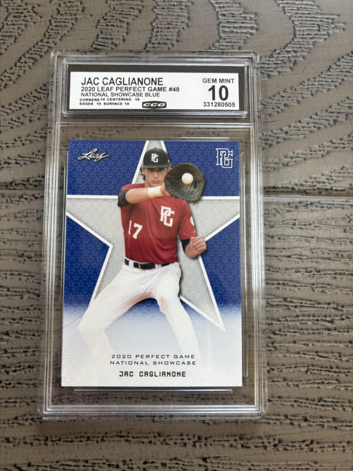 Jac Caglianone 2020 Leaf Perfect Game Blue SP RARE CCG 10 Royals Rookie