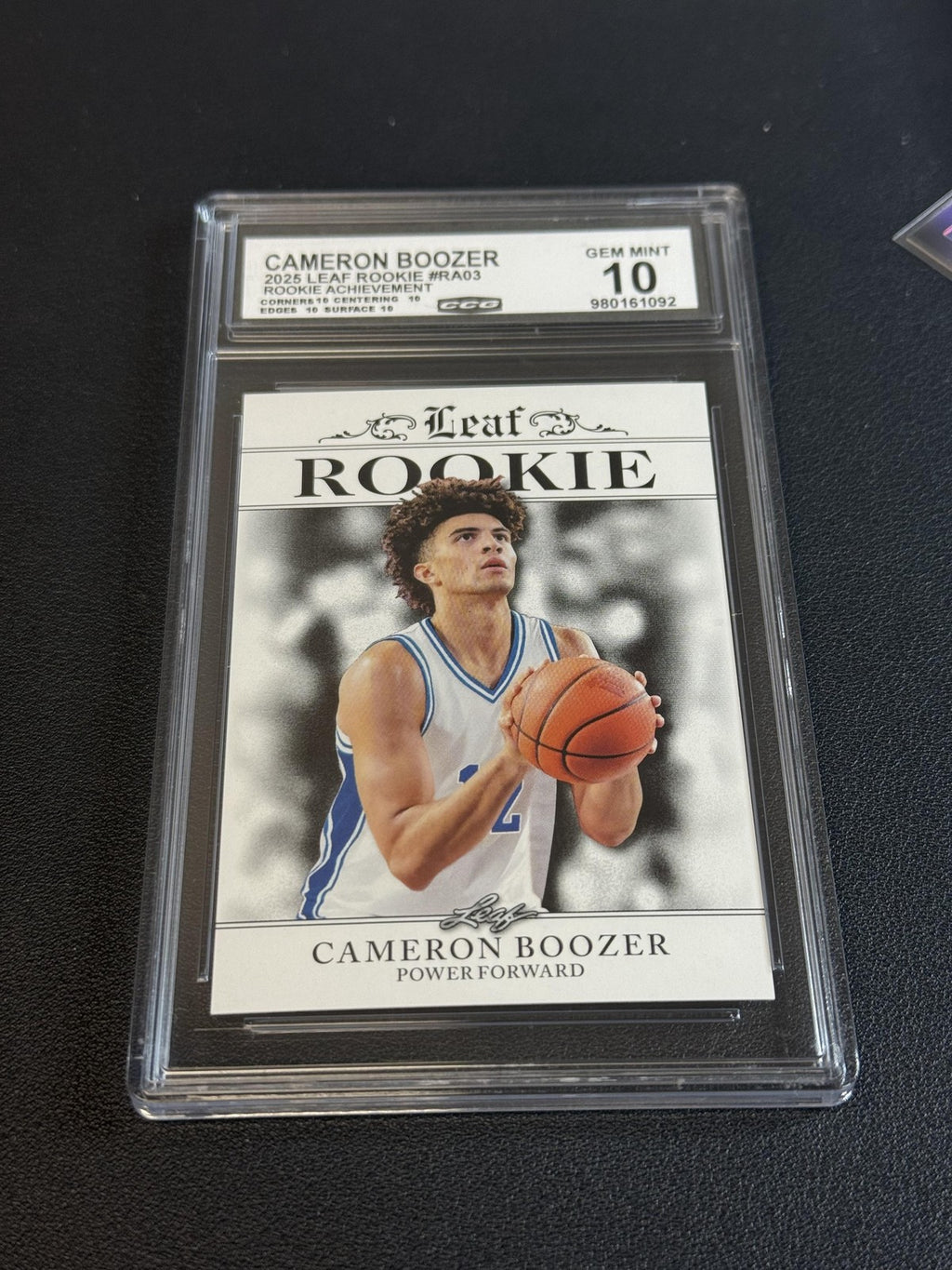 Cameron Boozer 2025 Leaf Rookie Achievement CCG 10 Rookie