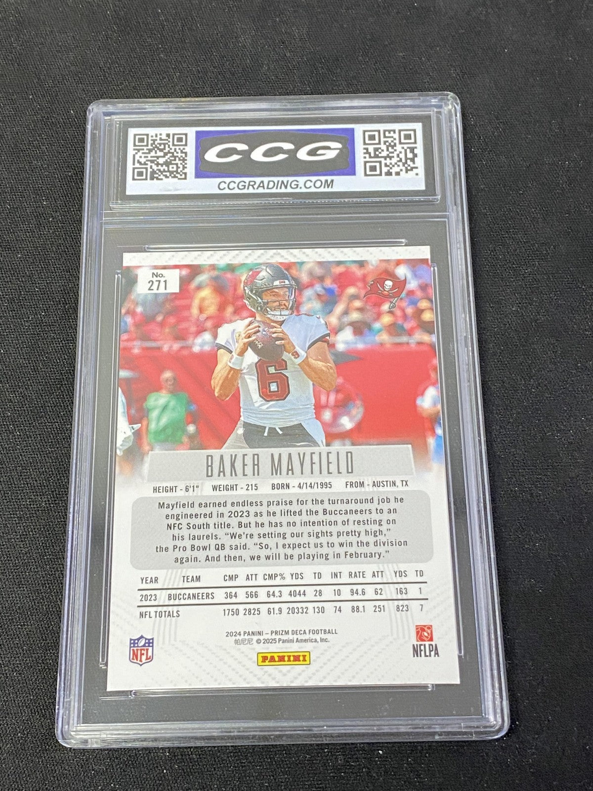 Baker Mayfield 2024 Panini Prizm Deca CCG 10 Buccaneers Rookie