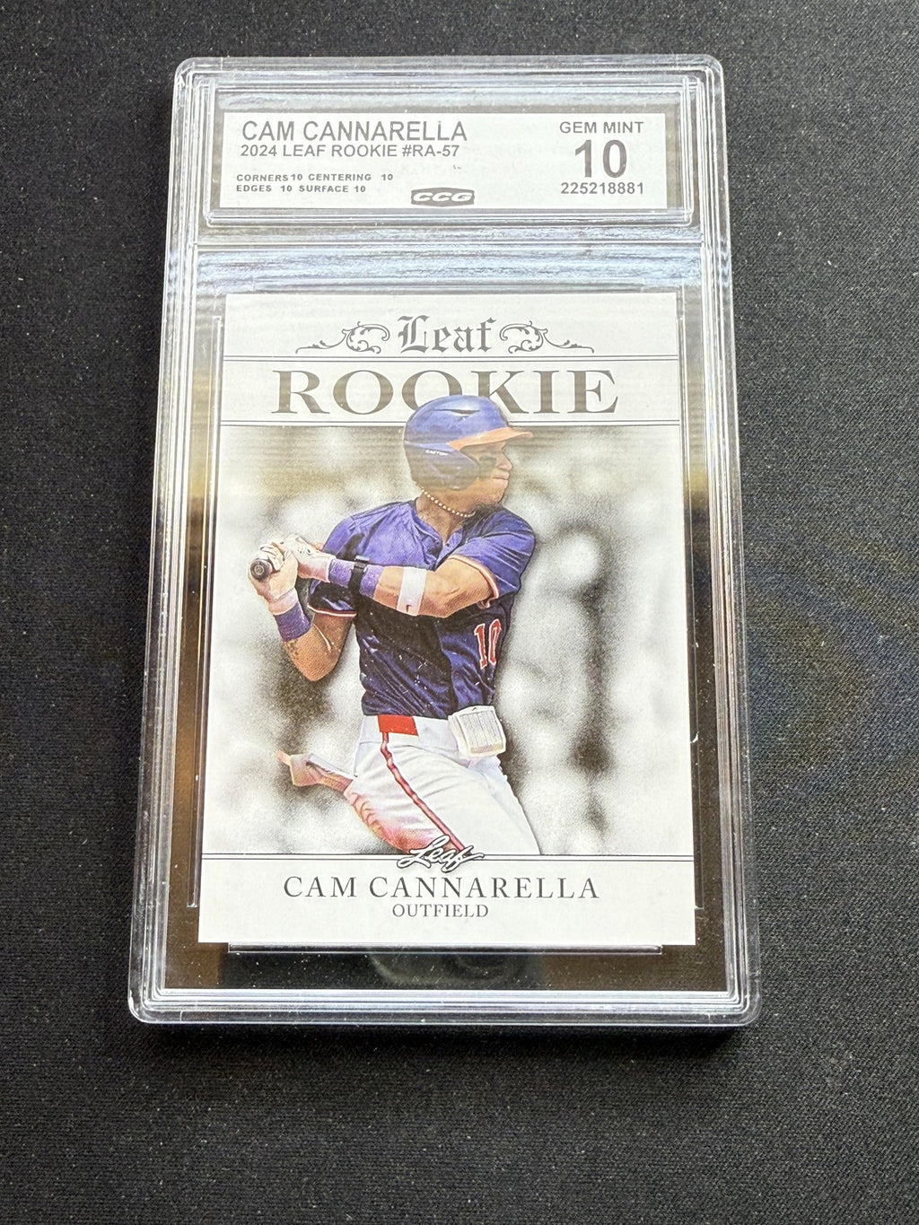 Cam Cannarella 2024 Leaf Rookie Achievements CCG 10 RC