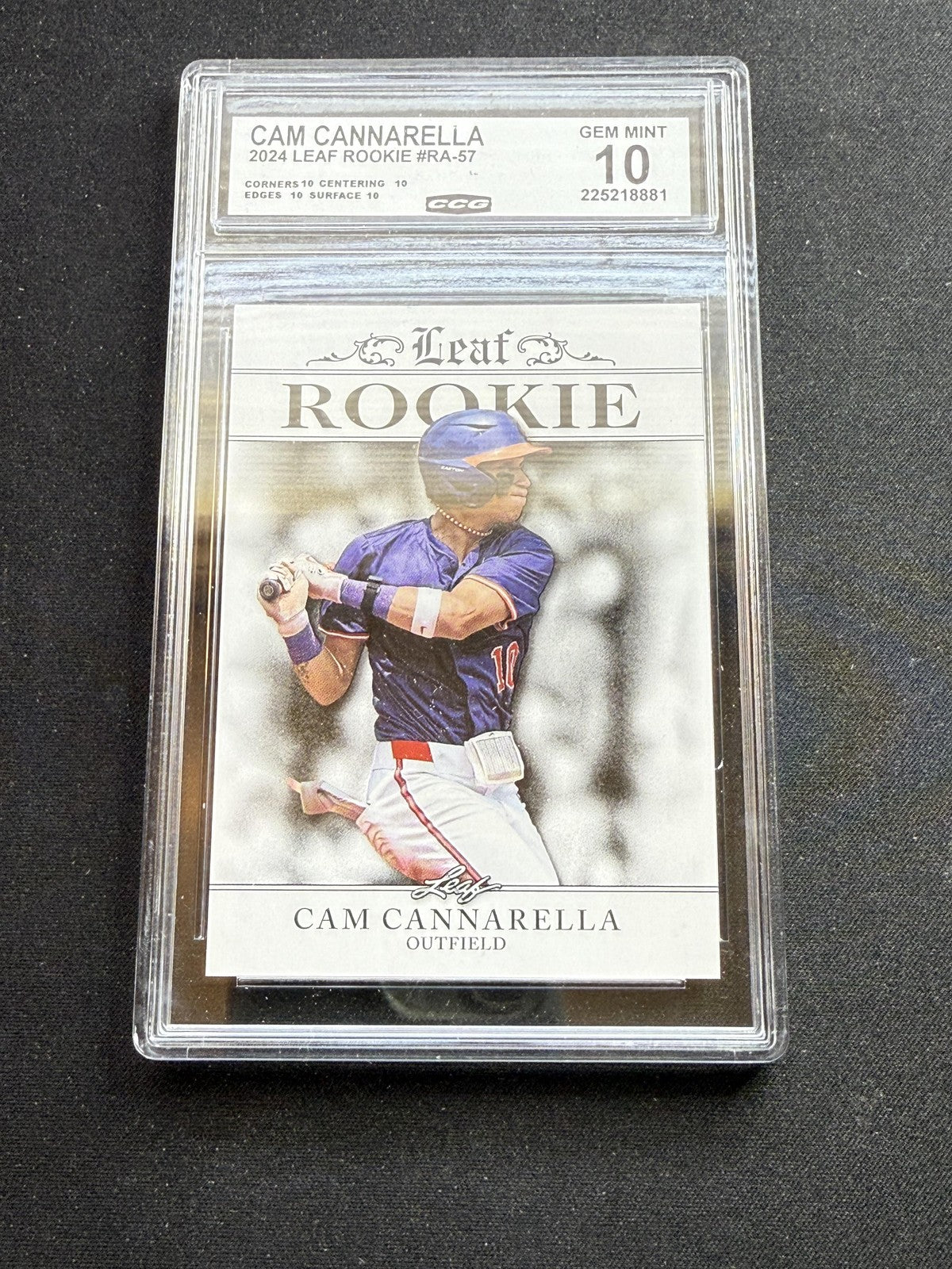 Cam Cannarella 2024 Leaf Rookie Achievements CCG 10 RC
