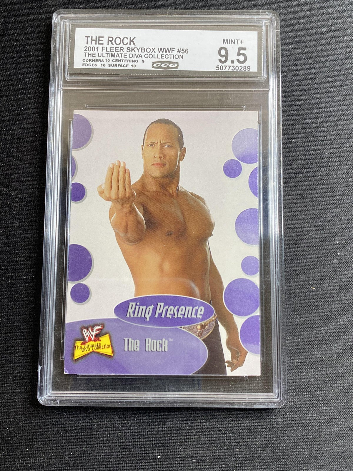 Dwayne "The Rock" Johnson 2001 Fleer Skybox WWE CCG 9.5 RC