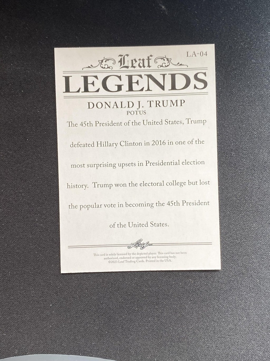Donald Trump 2023 Leaf Legends LA04 RC 10 Count Lot