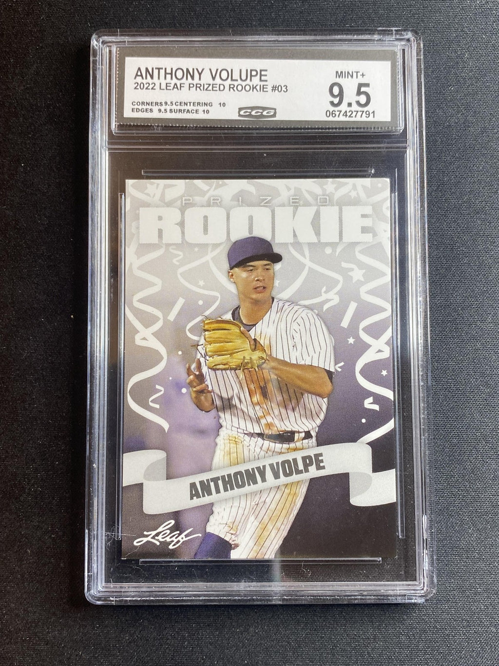 Anthony Volpe 2022 Leaf Prized Rookie 3 CCG 9.5 RC