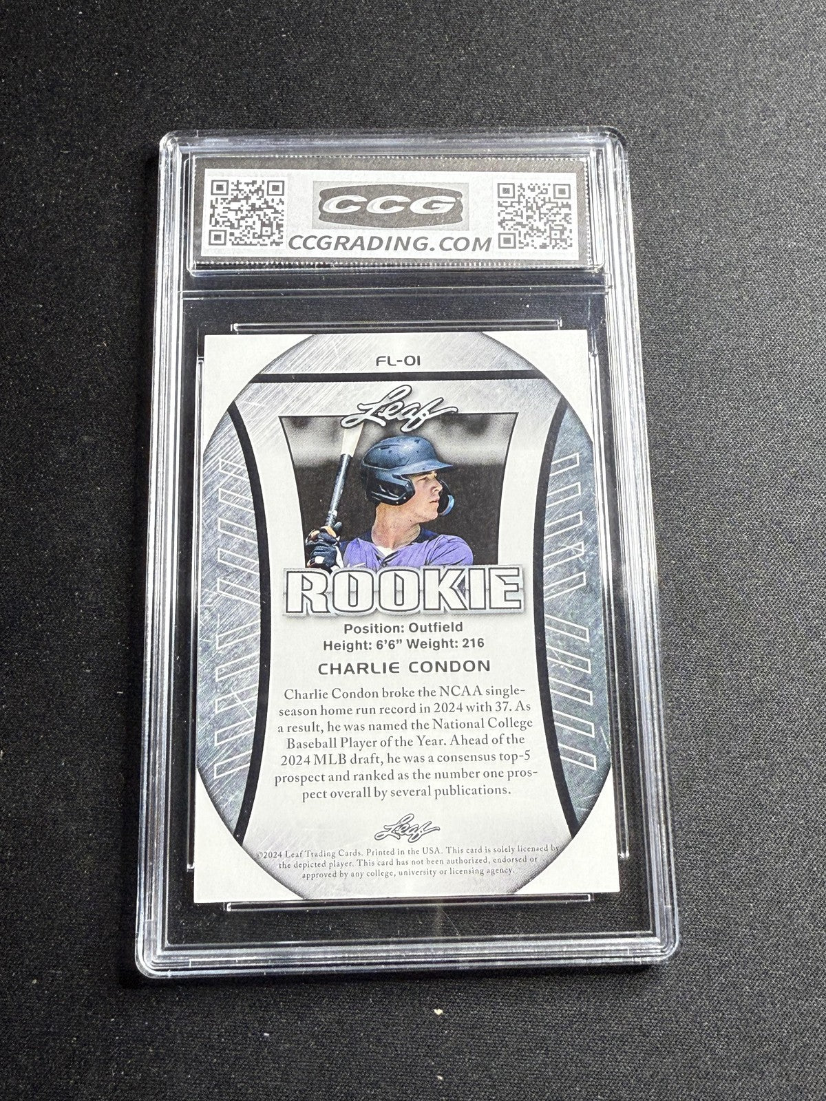 Charlie Condon 2024 Leaf Flag Rookie CCG 10